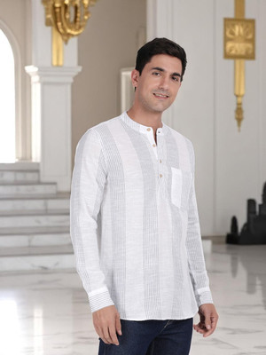 THE SOUL PATROL Men Solid Straight Kurta(White)