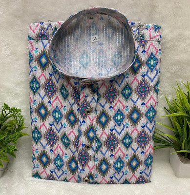FOXDX Men Printed Straight Kurta(Multicolor)