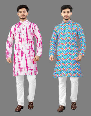 DHASU TRENDZ Men Printed Straight Kurta(Multicolor)