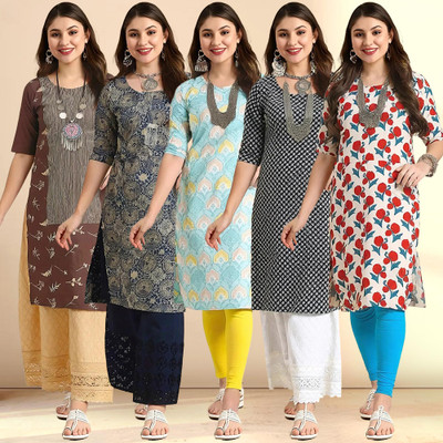 1 Stop Fashion Women Printed A-line Kurta(Multicolor)