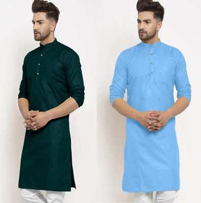 JENJEE Men Solid A-line Kurta(Multicolor)