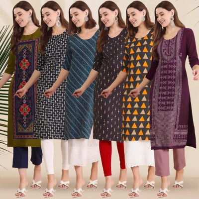 1 Stop Fashion Women Printed A-line Kurta(Multicolor)