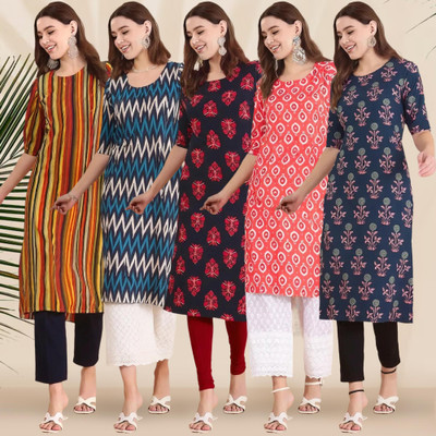 EthnicBasket Women Printed A-line Kurta(Multicolor)