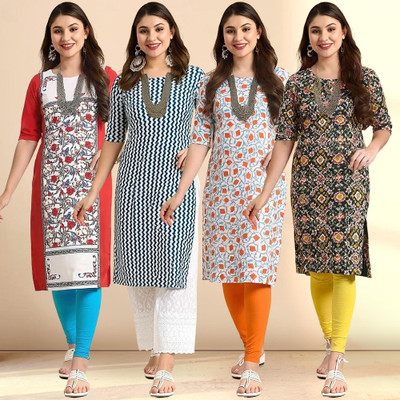 1 Stop Fashion Women Printed A-line Kurta(Multicolor)