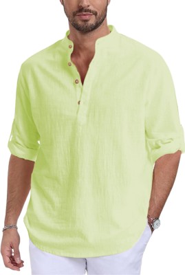 Vida Loca Men Solid Straight Kurta(Green)