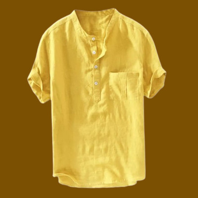 ZAKOD Men Solid Straight Kurta(Yellow)