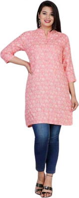 AARTI FASHION Women Printed A-line Kurta(Pink)