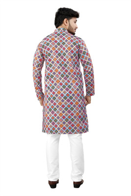 DHASU TRENDZ Men Printed Straight Kurta(Multicolor)