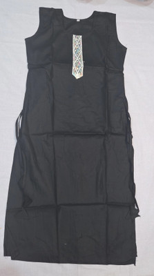 Kommalrgoyall Women Solid A-line Kurta(Black)
