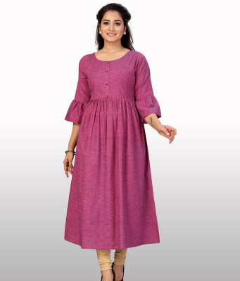 CEE 18 Women Solid A-line Kurta(Purple)