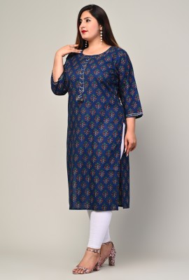 Swasti Women Printed Straight Kurta(Blue)