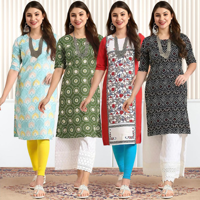 1 Stop Fashion Women Printed A-line Kurta(Multicolor)