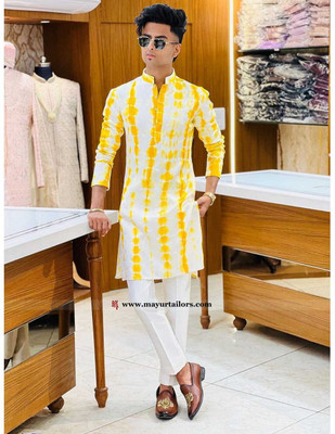DIAMOND CLUSTER Men Printed Straight Kurta(Multicolor)