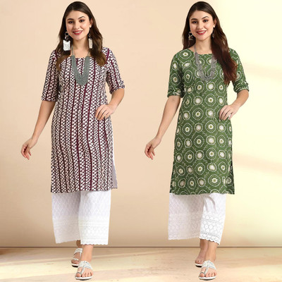 1 Stop Fashion Women Printed A-line Kurta(Multicolor)