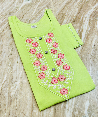 Andheriyas Enterprises Women Embroidered Straight Kurta(Green)