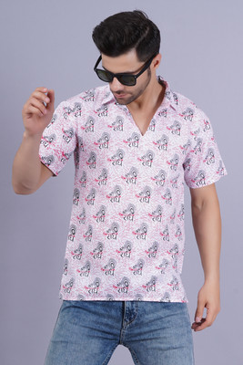 AXOLOTL Men Printed Straight Kurta(White)