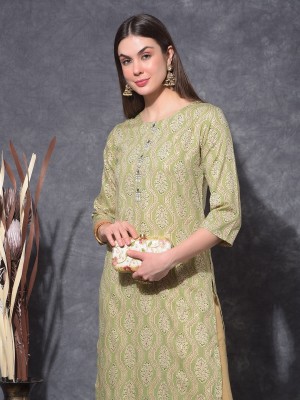 Mamoose Women Paisley Ethnic Dress Kurta(Green)