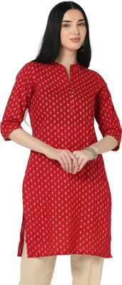 KAUTAQI Women Printed Straight Kurta(Multicolor)