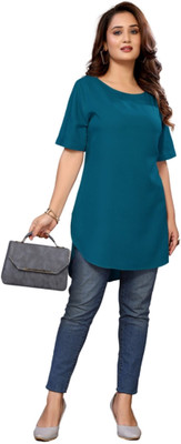 jimory Women Solid Straight Kurta(Blue)