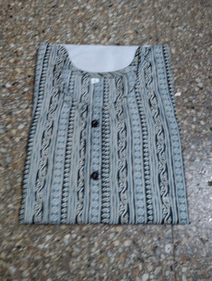 Cipuleyan Women Striped A-line Kurta(Grey)