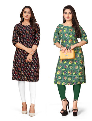 SAIKRUPA FASHION Women Printed A-line Kurta(Multicolor)