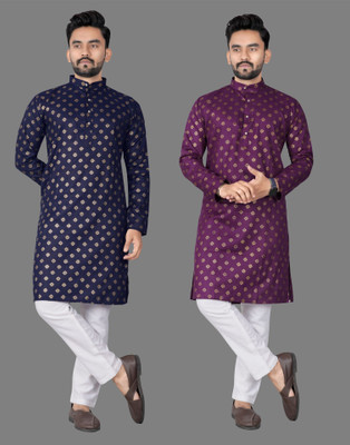 DHASU TRENDZ Men Printed Straight Kurta(Multicolor)