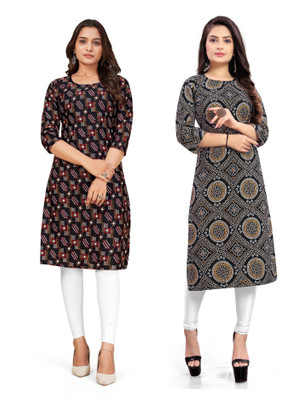 SUMITA SAREE Women Printed Straight Kurta(Multicolor)