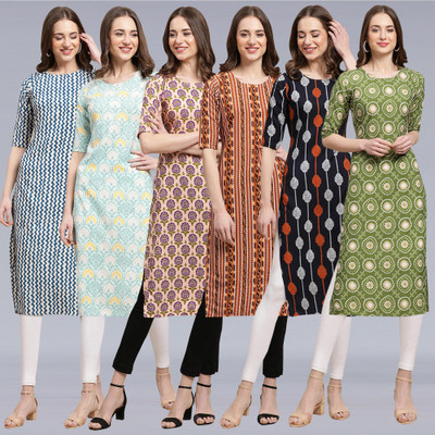 1 Stop Fashion Women Printed A-line Kurta(Multicolor)