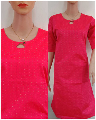 Josh Women Solid Straight Kurta(Pink)