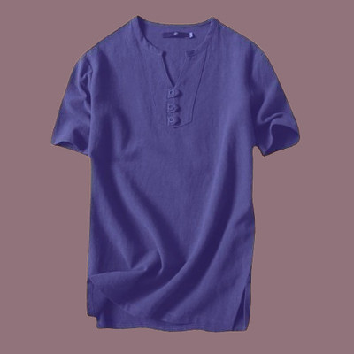 GAINELL Men Solid Straight Kurta(Purple)