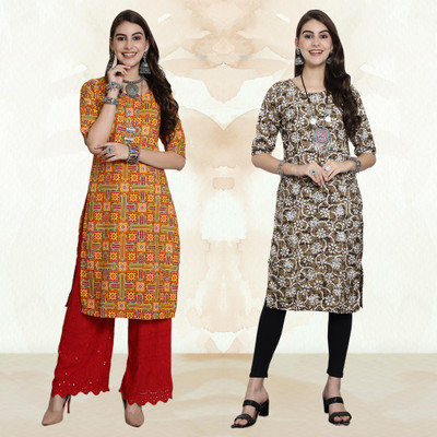 Moda Rapido Women Printed A-line Kurta(Multicolor)