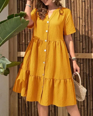 Sahiba creation Women Solid A-line Kurta(Yellow)