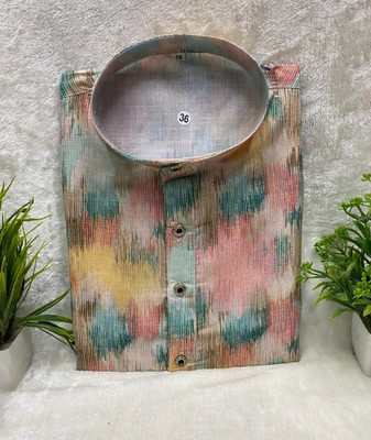 FOXDX Men Printed Straight Kurta(Multicolor)