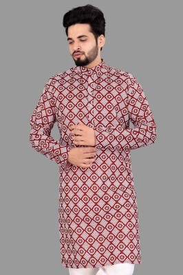 seawind Men Printed Ethnic Dress Kurta(Maroon)