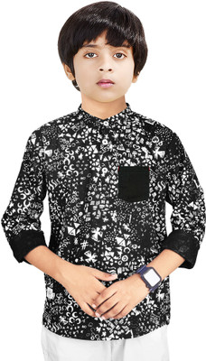 MADE IN THE SHADE Boys Self Design Straight Kurta(Multicolor)