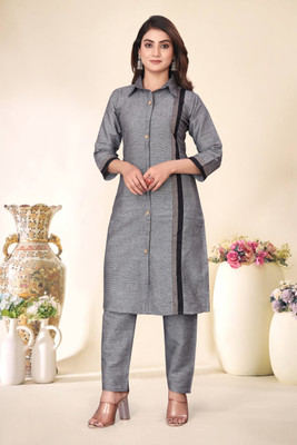 Mastvery Women Striped, Self Design, Colorblock Straight Kurta(Beige)