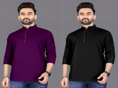 click n buy Men Solid Straight Kurta(Multicolor)