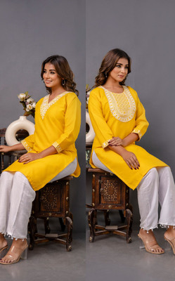 SISTO Women Embroidered A-line Kurta(Multicolor)