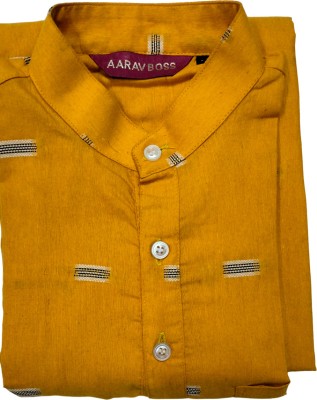 Aarav Boss Men Solid Straight Kurta(Yellow)