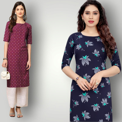 HouseOfCommon Women Printed Straight Kurta(Multicolor)