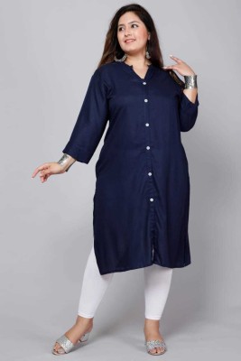 SATGURU FASHION Women Solid Straight Kurta(Blue)