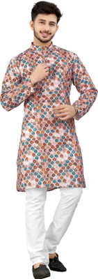 DHASU TRENDZ Men Printed Straight Kurta(Multicolor)