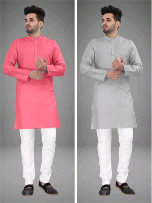 click n buy Men Solid Straight Kurta(Multicolor)