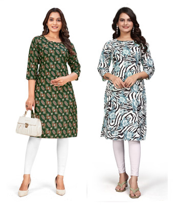SUMITA SAREE Women Printed Straight Kurta(Multicolor)