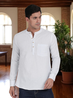 THE SOUL PATROL Men Solid Straight Kurta(Blue)