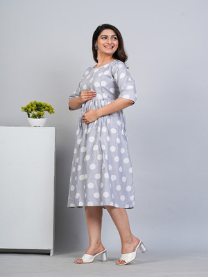 Fabriza Women Printed Anarkali Kurta(Grey)