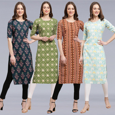 1 Stop Fashion Women Printed A-line Kurta(Multicolor)