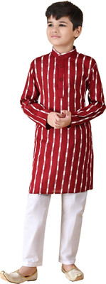 WELCOME STYLE Boys Printed Ethnic Dress Kurta(Maroon)