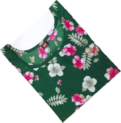 Rd fashion Women Floral Print A-line Kurta(Green)