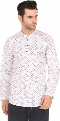 MADE IN THE SHADE Men Self Design Straight Kurta(Black)